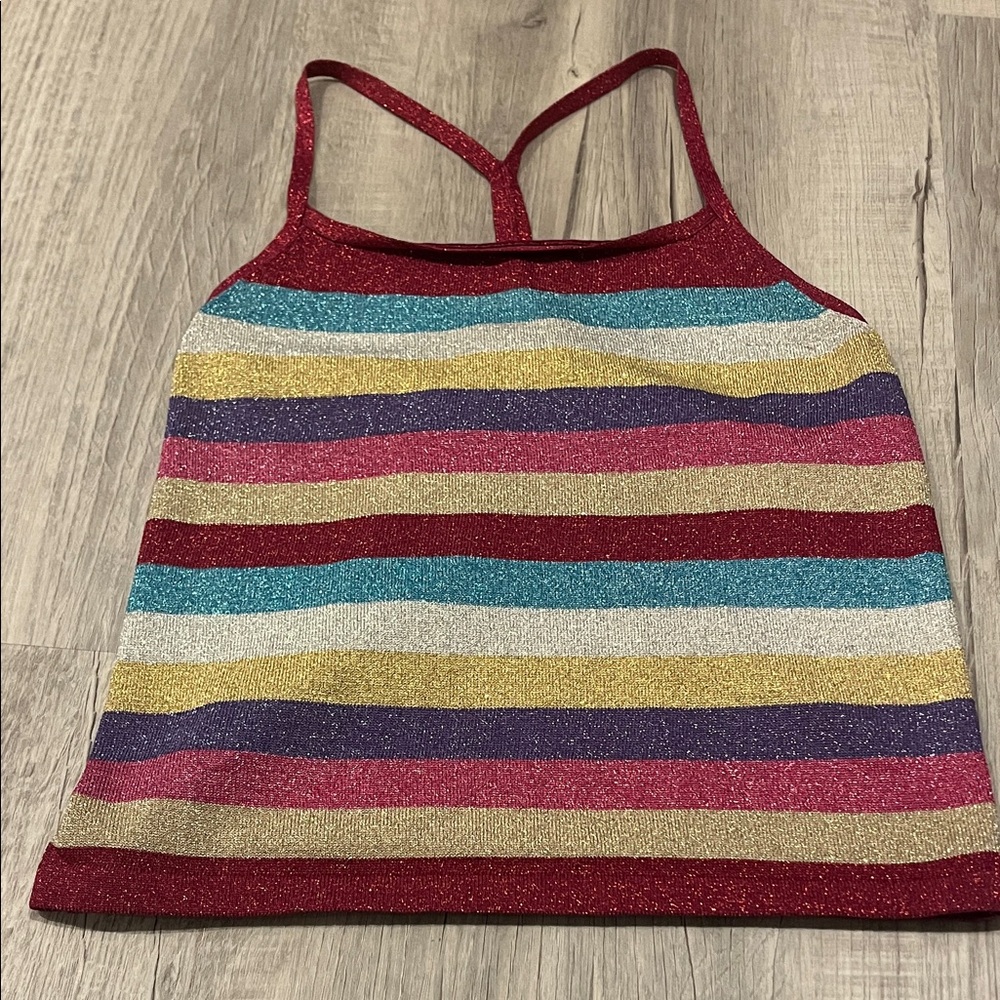 Vintage Express Glittery Striped Tank Top
